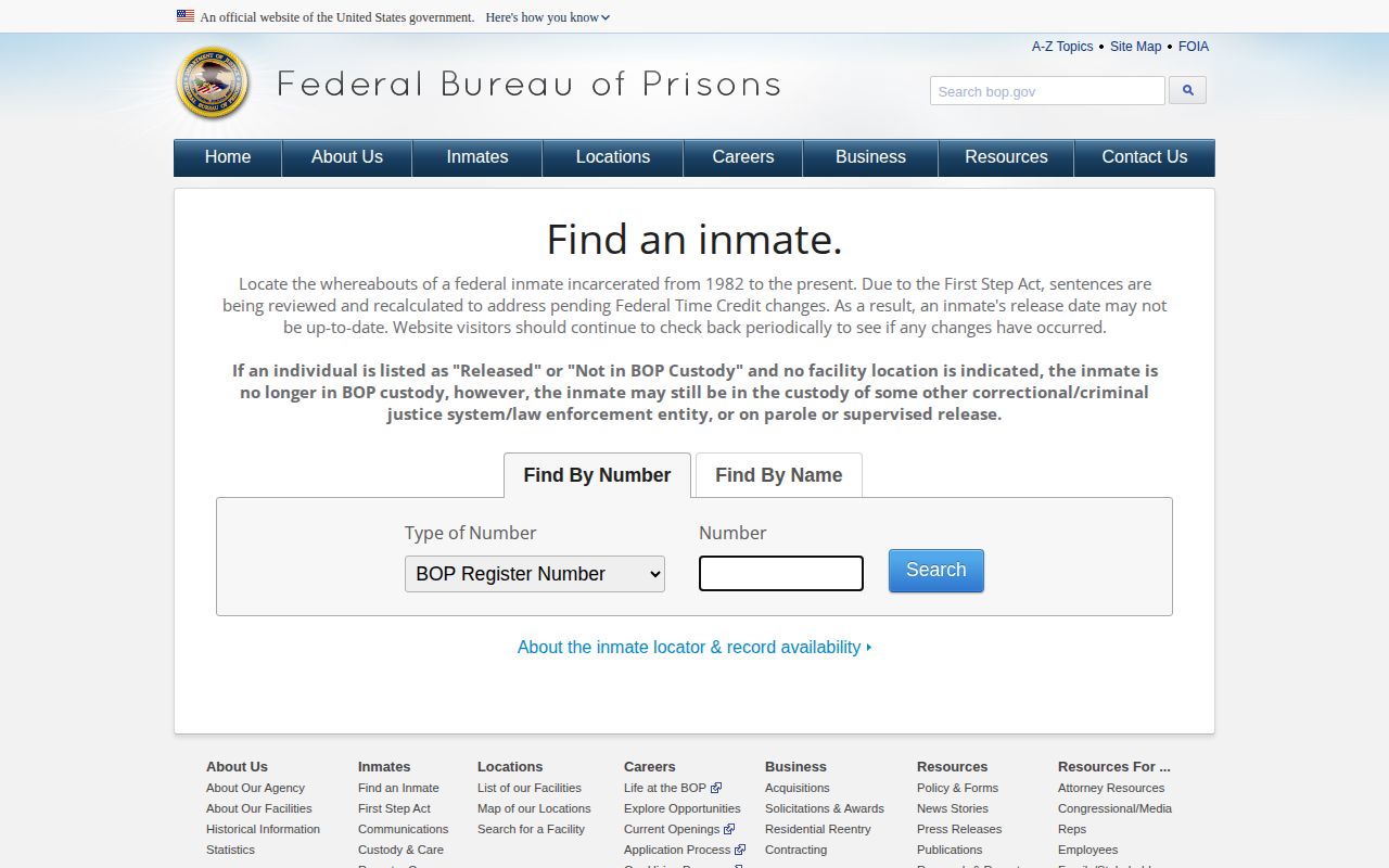 Desha County federal arrest custody lookup through BOP