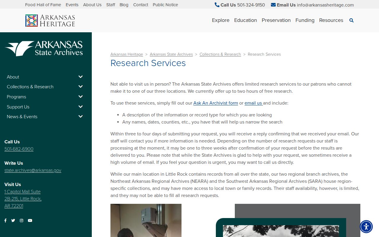 Desha County old booking record research through Arkansas State Archives